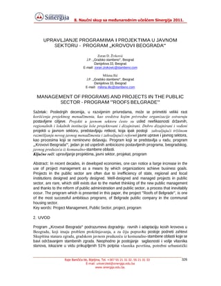 Upravljanje programima i  projektima u javnom sektoru