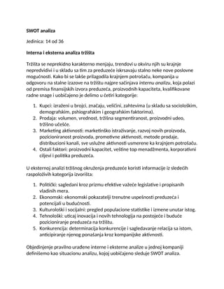 Swot analiza i markeitng istrazivanja