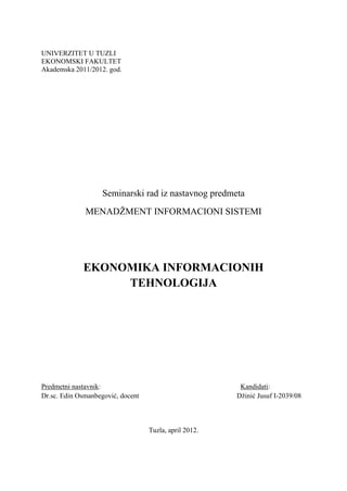 Ekonomika informacionih tehnologija