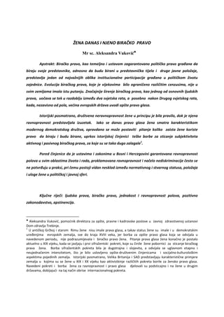 Žena danas i njeno biračko pravo