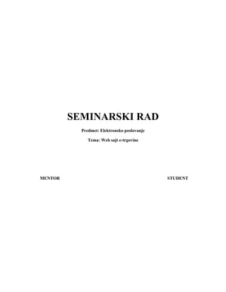 Web sajt u e-trgovini