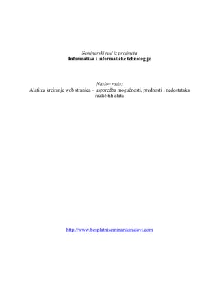 Alati za kreiranje web stranica – usporedba mogućnosti, prednosti i nedostataka različitih alata