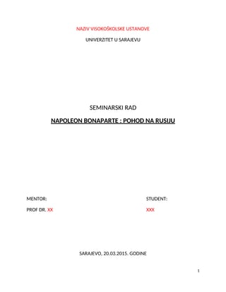 Napoleon Bonaparte – Pohod na Rusiju