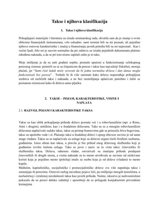 Takse i njihova klasifikacija