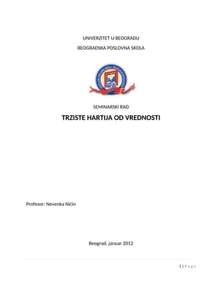 Trziste hartija od vrednosti