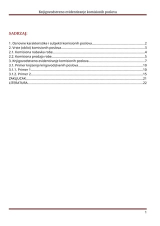 Knjigovodstveno evidentiranje komisionih poslova