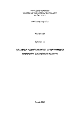 Vizualizacija pljuskova kozmičkih čestica u atmosferi iz perspektive Černekovljevih teleskopa