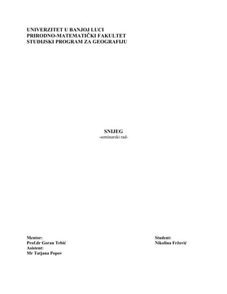 Snijeg: seminarski rad