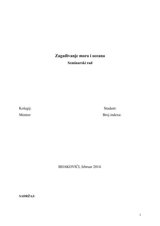 Zagađivanje mora i okeana