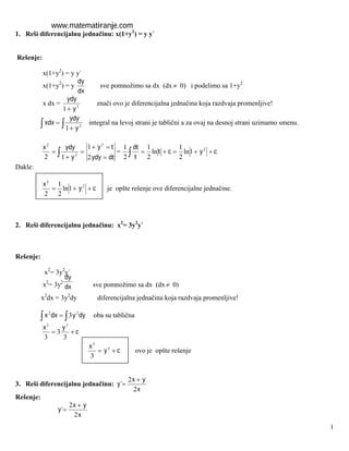 Diferencijalne jednacine prvog reda