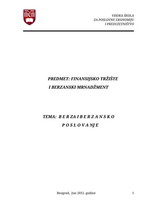 Berzansko poslovanje