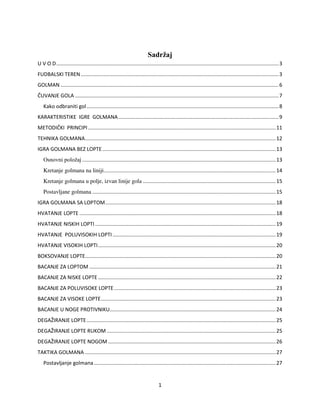 Golman u savremenom fudbalu