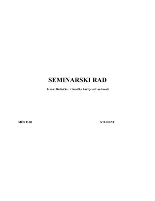 Vlasnicke i duznicke hartije od vrednosti