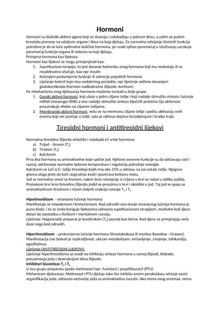 Tiroidni hormoni i antitireoidni lijekovi