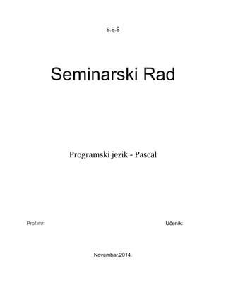 Programski jezik-Pascal
