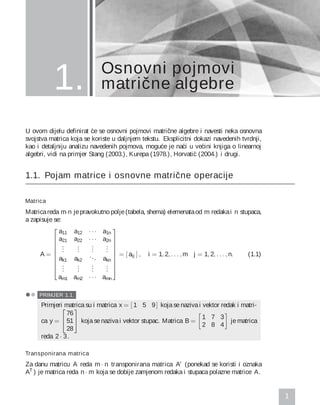 Osnovni pojmovi matricne algebre