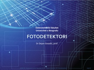 Optičke komunikacije – Fotodetektori