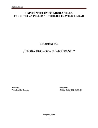 Uloga ugovora u osiguranju