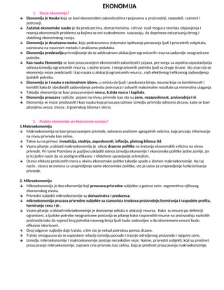Pitanja i odgovori za ispit – Ekonomija