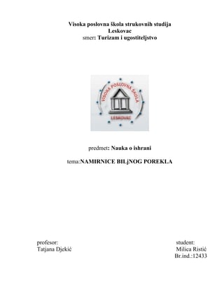 Namirnice biljnog porekla