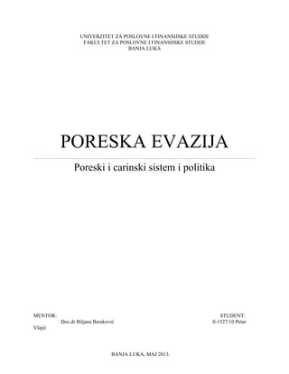 Poreska evazija