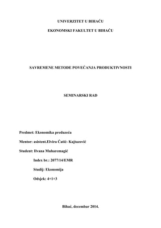 Savremene metode povećanja produktivnosti