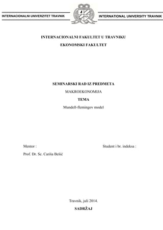 Mundell Flemingov model