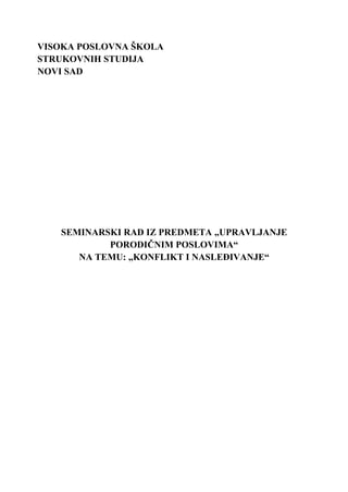 Konflikti i nasleđivanje