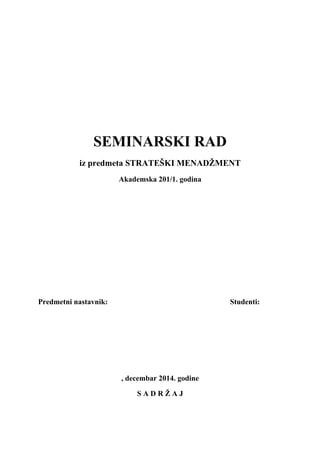 Strateški menadžment: analiza slučaja kompanije Siemens