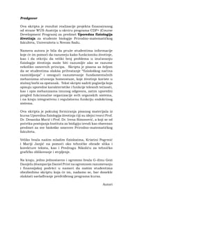 Uporedna fiziologija životinja – Skripta za studente biologije