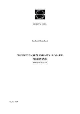 Društvene mreže i njihova uloga u e-poslovanju
