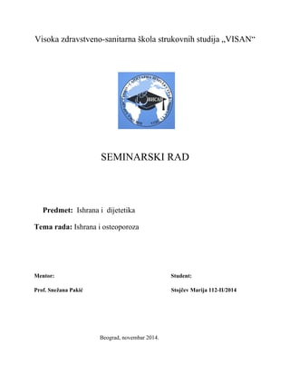 Ishrana i osteoporoza