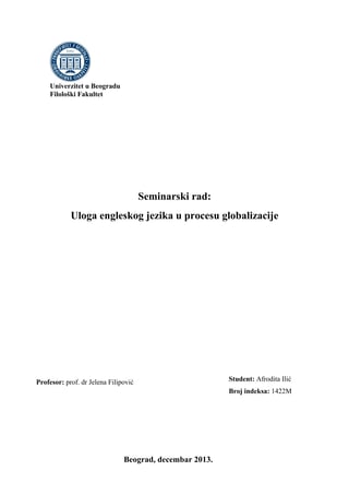 Uloga engleskog jezika u procesu globalizacije