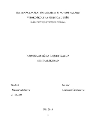 Kriminalisticka identifikacija