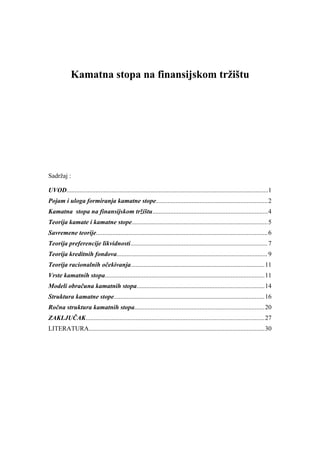Kamatna stopa na finansijskom tržištu