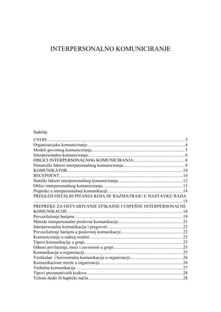 Interpersonanlno komuniciranje