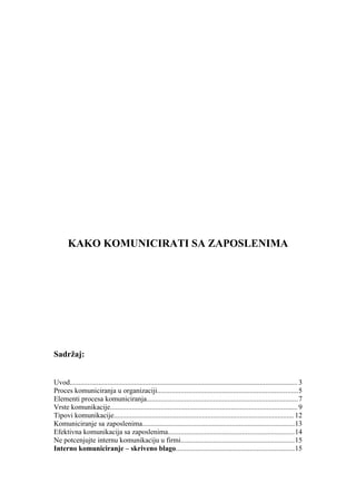 Kako komunicirati sa zaposlenima