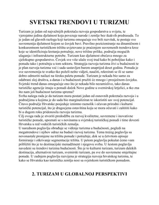 Svetski trendovi u turizmu