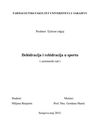 Dehidracija i rehidracija