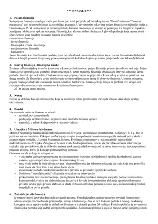 Finansije: skripta za studente