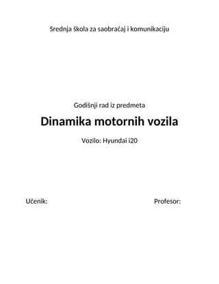 Dinamika motornih vozila – Hyundai i20