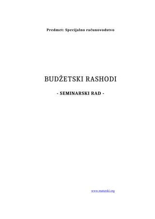 Budžetski rashodi