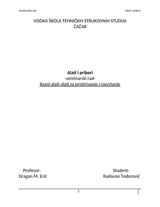 Rezni alati-alati za proširivanje i razvrtanje