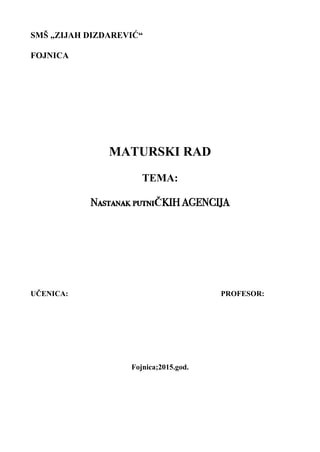 Nastanak putničkih agencija