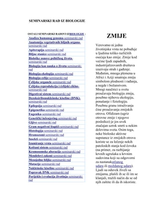 Zmije: klasifikacija, karakteristike i uticaj na ljude