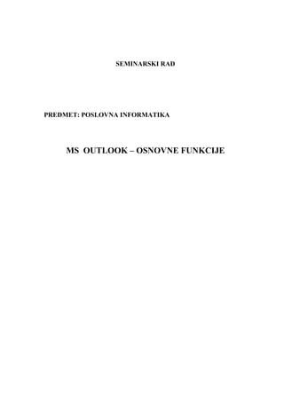Ms outlook – osnovne funkcije