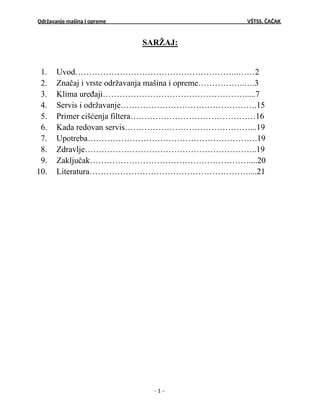 Održavanje masina i opreme