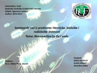 Bioremedijacija tla i vode