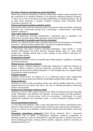 Odgovori na pitanja iz Poslovne ekonomije