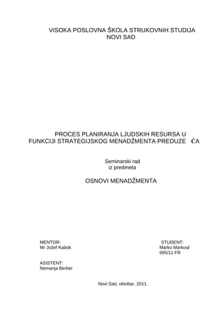 Liderstvo,preduzetništvo i menadžment